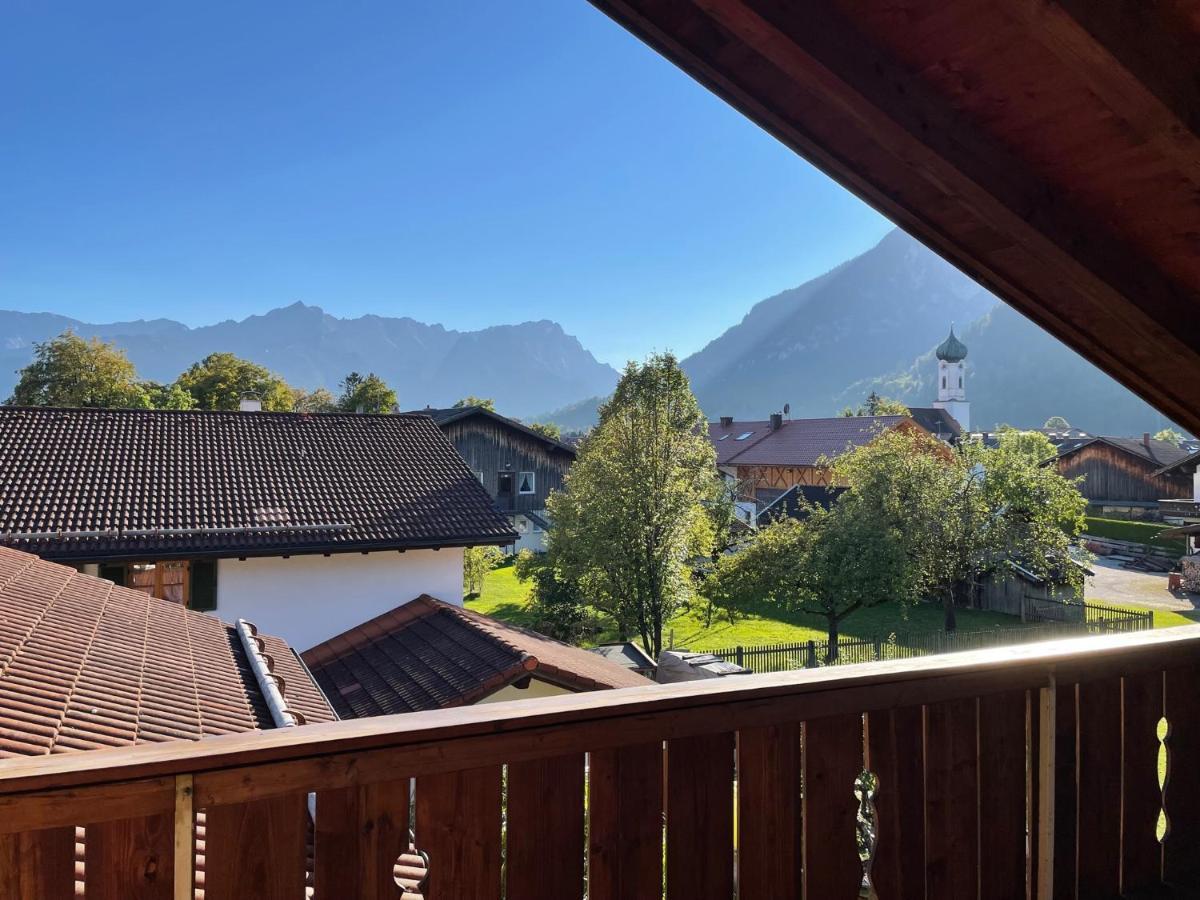 Dachgeschosswohnung Mit Traumhaftem Zugspitzblick Bei Garmisch Farchant Eksteriør billede